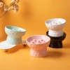 Cat bowl, ceramic high-footed slow food, anti-choking and anti-tipping, slanted neck guard, pet cat and dog rice bowl, cat food bowl Application Scenario